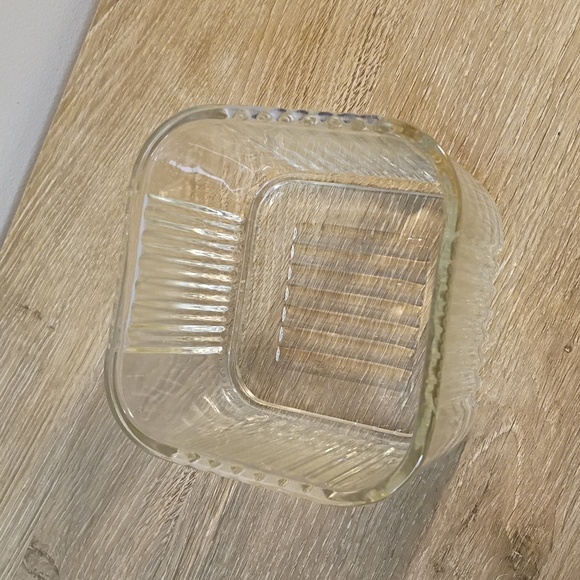 Vintage Federal Glass Refrigerator Dish Embossed Vegetable Design Clear Ribbed - Picture 4 of 8